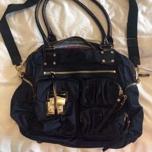 MZ Wallace Navy Nylon Tote Bag